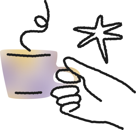 Hand holding a cup with steam